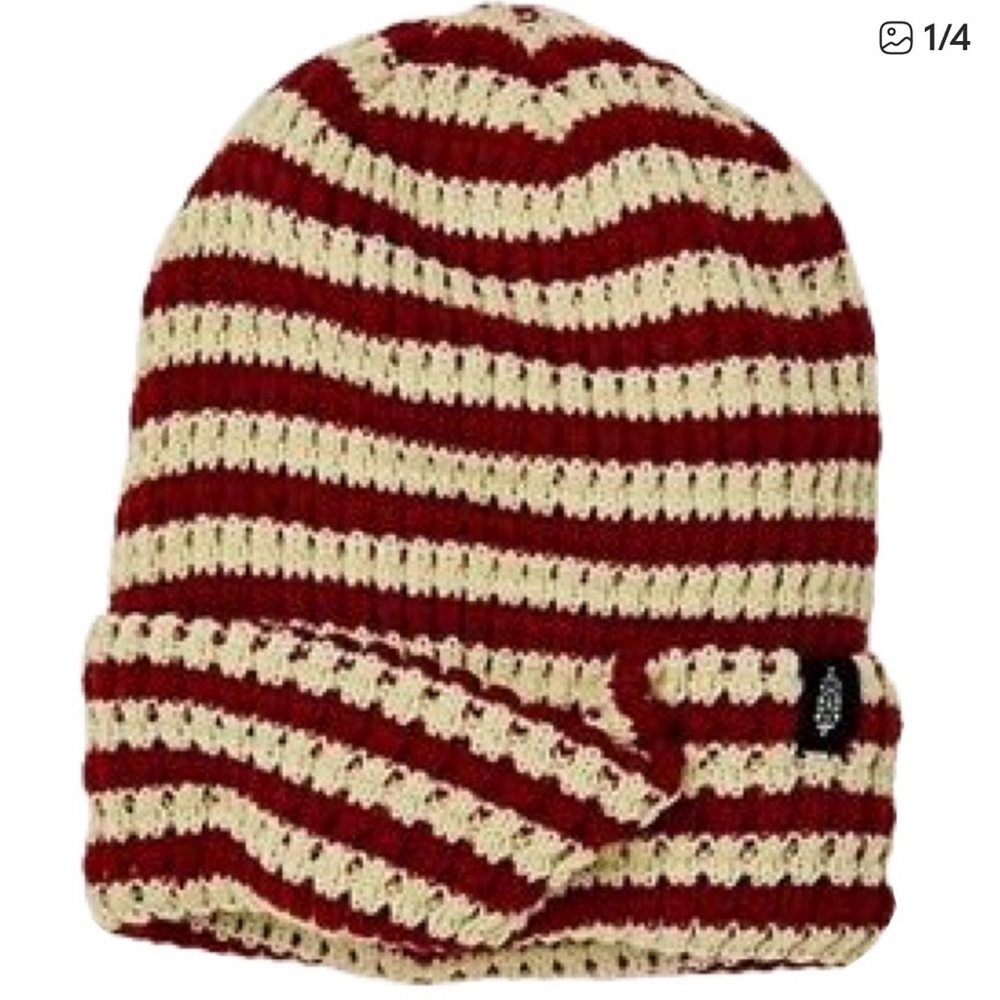 FP Movement by Free People Red Mint Stripe It Up Beanie‎ Hat Women One Size
